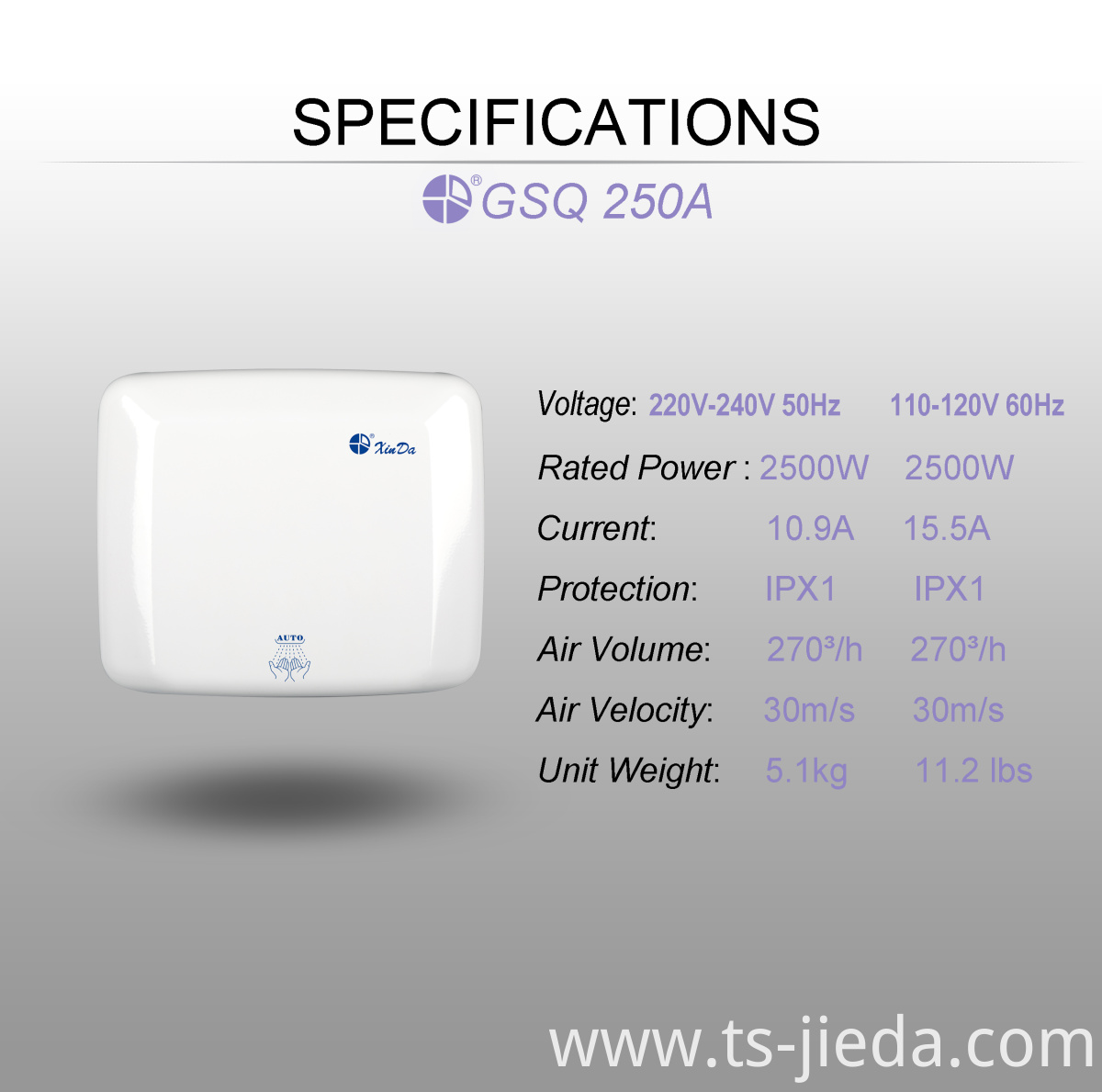 Fashion hand dryer with anti-collision hard shell Fashion hand dryer with anti-collision hard shell